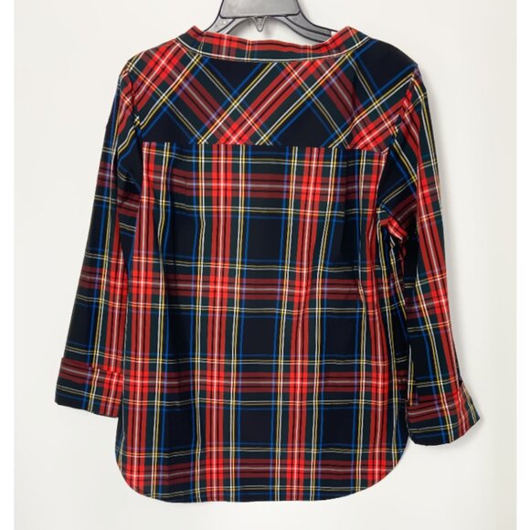 Nwt J Crew Funnelneck shirt in Stewart tartan plaid with jeweled buttons - Picture 3 of 8